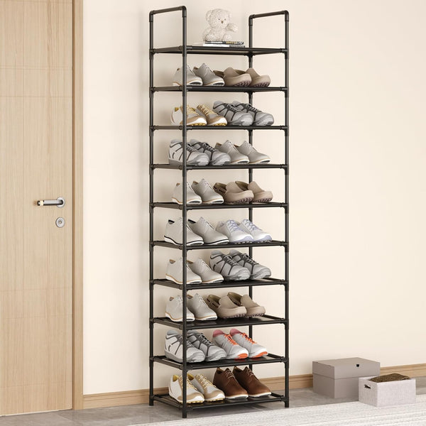 Vockot 10-Tier Tall Shoe Rack,Large Sturdy Shoe Shelf Organizer, Non-Woven Fabric Narrow Free