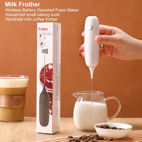 Handheld Electric Milk Frother, Rechargeable Foam Maker, Mini Drink Mixer Wand for Coffee, Latte, Frappe, Matcha, Hot