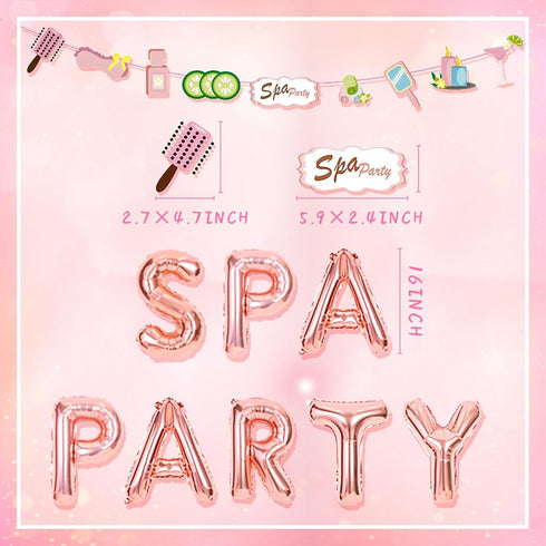 LaVenty 2 PCS Spa & Party Balloons Banner for Spa & Birthday Theme Decoration