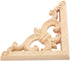 MUXSAM 4Pcs Wood Carved Appliques Onlays - Unpainted Wooden Corner Carvings for Wall Door Mirror Cabinet Decor,