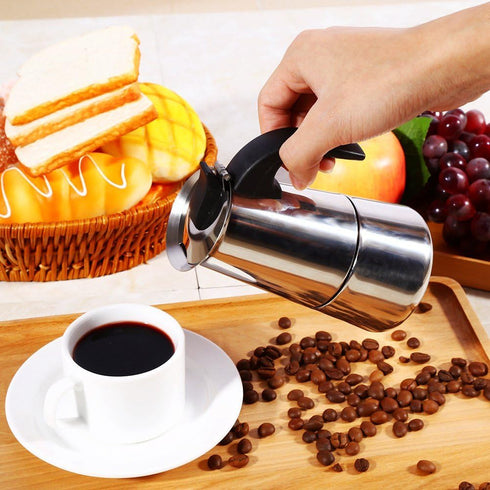 Yosoo Coffee Maker Pot, 100ml/200ml/300ml/450ml Stainless Steel Pot Espresso Coffee Maker for Home Office Use,
