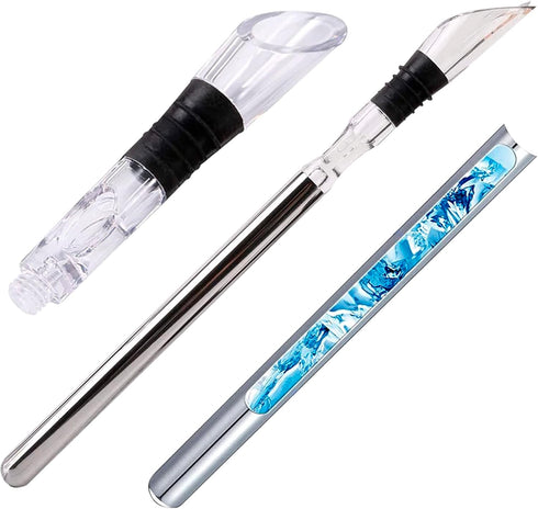 Wine Chiller Stick, Small Cooler 3-in-1 Stainless Steel for Bottles, Iceless Wine Chillers for Gifts