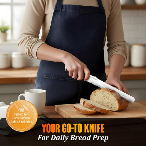 ORVIX 15.6 Inch Bread Knife Extra Long Serrated Knife for Homemade Sourdough Bread Ultra Sharp Stainless Steel Full