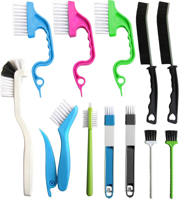 12Pcs Small Cleaning Brush Set, Crevice Gap Brushes for Window Grooves, Bathroom, Kitchen, Faucet, Sink, Keyboards