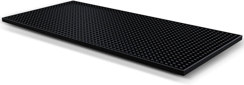 Esatto 12" x 6" Professional Service Mat, Black Durable Bar Mat for Spills and Countertop Dish Drying