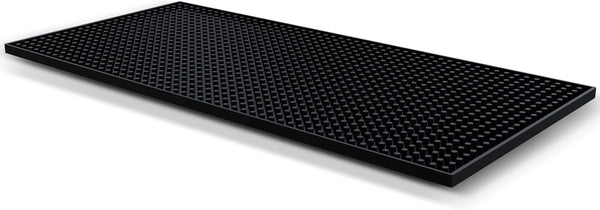 Esatto 12" x 6" Professional Service Mat, Black Durable Bar Mat for Spills and Countertop Dish Drying