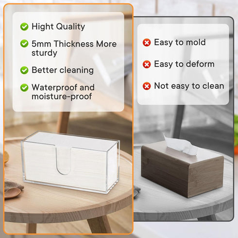 Whdiystella 2Pcs Countertop Acrylic Paper Towel Dispenser, Paper Towel Holder Clear Multi Trifold Napkin Holder