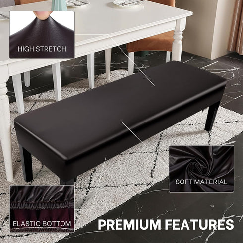 SearchI Waterproof Dining Bench Cover, Stretch Washable Long Bench Seat Covers, Rectangle Dining Table Bench Slipover