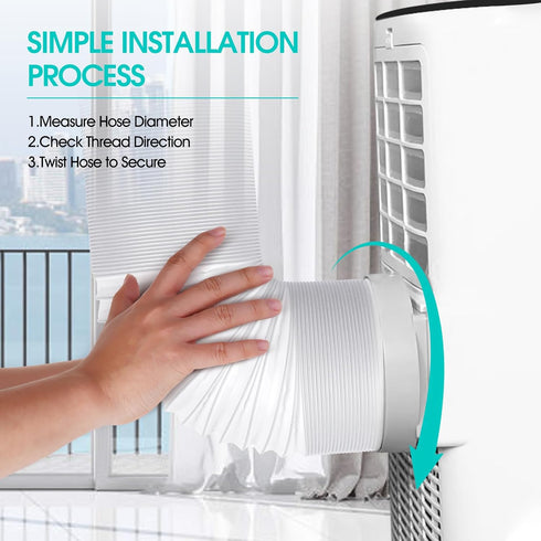 Portable Air Conditioner Hose, 5.1" Diameter & 80" Length, AC Exhaust Vent Hose, Universal Portable AC Hose Kit