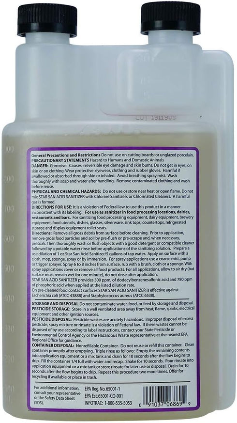 6022b_ 32 Five Star - - Star San - Ounce - High Foaming Sanitizer