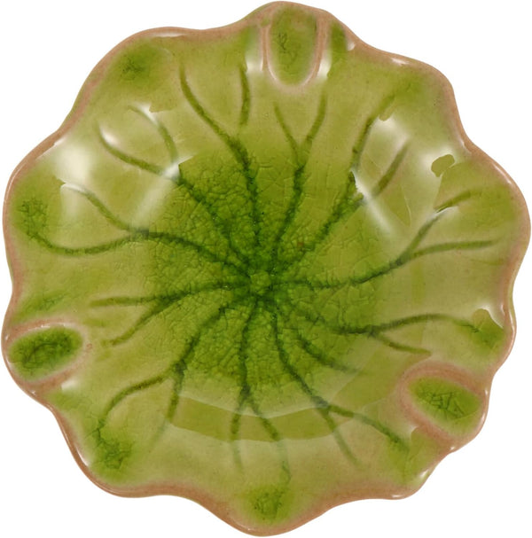 Ceramic Dish for Electric Oil Burner, Essential Oil Plate Holder, Home Decoration, Green