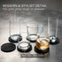Angardy Homeware Set 6 Silicone Coasters of with Gold Holder - Smart and Modern Design That Holds Your Drinks