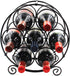 PAG 7 Bottles Freestanding Countertop Wine Rack, Metal Small Table Top Wine Rack, Drink Organizer Bottle Holder, Kitchen Organizers and Storage, Black by PAG