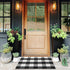 KIMODE Buffalo Plaid Front Door Mat, 24"x35", Black and White Checkered Cotton Woven Rug