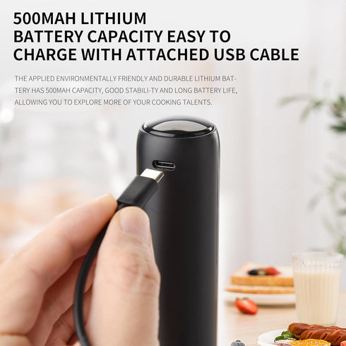 BONACHEF Rechargeable Milk Frother Handheld with Cover Electric Handheld Foam Maker Portable Drink Mixers