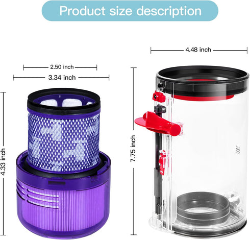 Upgraded Canister Replacement, Compatible with Dyson V11 Torque Drive, V11 Animal, V11 Complete, V15 Extra, Parts
