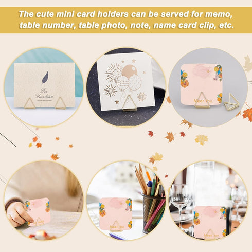 OLYCRAFT 36pcs Mini Place Card Holders, Cute Triangle Shape Table Number Holders for Weddings, Anniversary Party