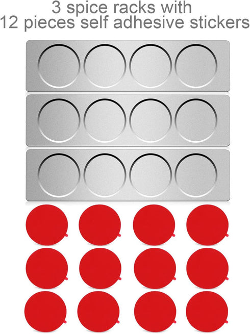 CHENGU 3 Set Stainless Steel Wall Plate Base - Piece for Magnetic Spice Jars