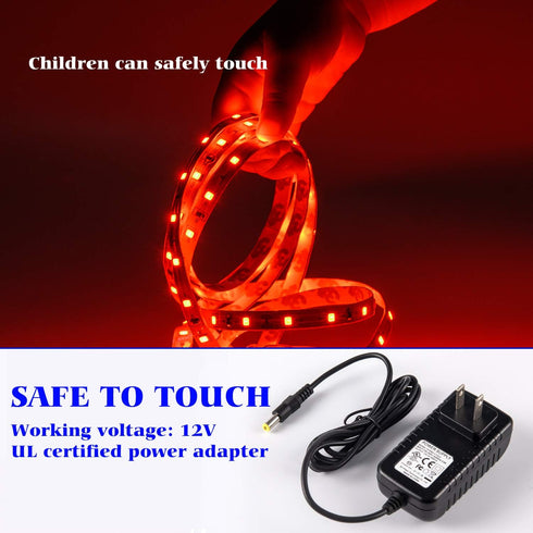 20ft 12V 360 LED Red Strip Light - Flexible Cuttable Non-Waterproof for Indoor Party Decoration