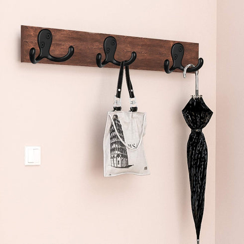 IBosins 10 Pack Heavy Duty Double Prong Coat Hooks, Wall Mounted with 20 Screws, Utility Hooks for Coat, Scarf, Bag,
