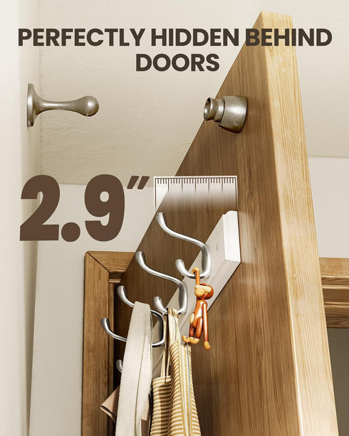 AMADA HOMEFURNISHING Coat Rack Wall Mount, 2 Pack Wall Hooks for Coats and Hats - White