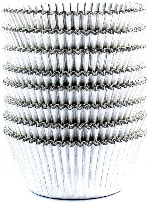 Eoonfirst Silver Foil Cupcake Case Liners, 198 Pcs Baking Muffin Paper Cups
