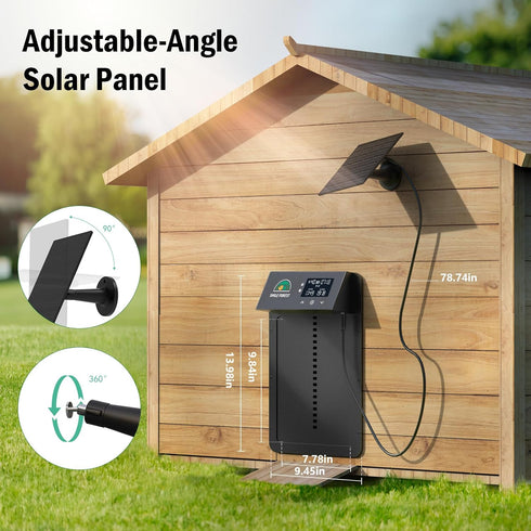 Solar-Powered Automatic Chicken Coop Door with Timer Control - Multi-Mode Opener