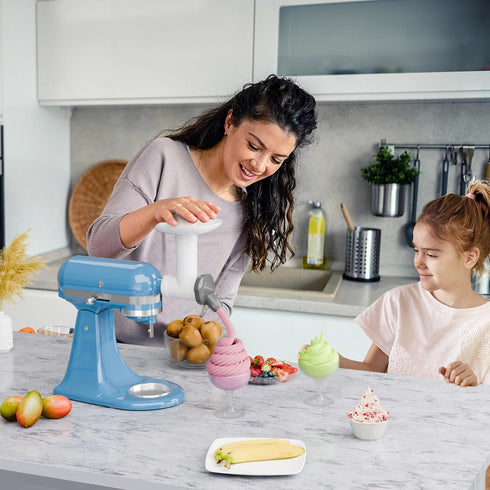 Frozen Frozen Natural Ice Cream Maker Attachment for Kitchen aid Stand Mixer, Dessert Maker, Fruit Sorbet Machine