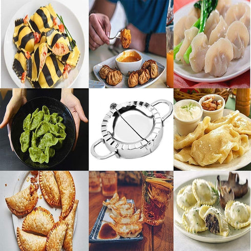 AUAM Stainless Steel Dumpling Ravioli Maker Press, 2 Pack Pierogi Mold for Pastry Pie Making