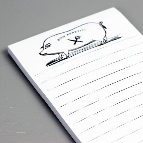 Bon Appetit Pig Refrigerator Notepads Grocery List SET of TWO PADS