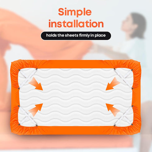5 STARS UNITED Bed Sheet Straps Set, Adjustable Elastic Fasteners with Metal Clips, Fitted Sheet Clips (4 Pcs White)