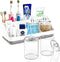 Homtalker Bathroom Counter Organizer and Storage with 2 Pack Qtip Holder Dispenser, 7