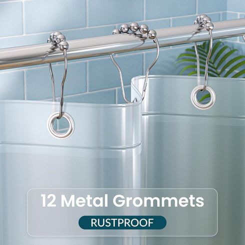 Titanker Plastic Shower Curtain Liner - 72 x 72 Frosted Waterproof Lightweight Shower Liner with Magnets and Rustproof