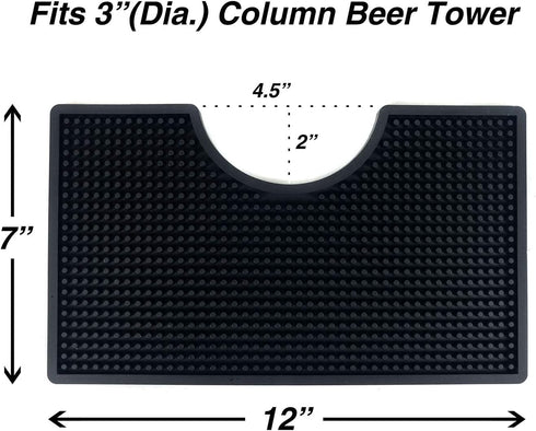 12x7 inches PVC Drip Tray for Home Brewing, Kegerator (Black)
