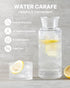 DmmyAlzx Set, 21.6 Oz 6 Oz Bedside Water Carafe and Glass Mouthwash Dispenser for Bathroom, Glass Water Bottles