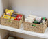 Large Wicker Basket, Water Hyacinth Wicker Storage Basket for Organizing, Rectangular Basket with Handles