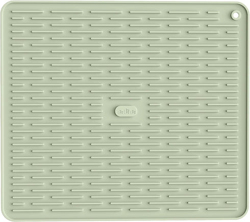 ME.FAN Silicone Dish Drying Mat, Kitchen Counter Protection Pad, 18''×16'' - Desert Sage, for Sink or Refrigerator