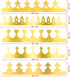SIQUK 25 Pieces Gold Party Paper Crowns, 5 Styles, 5 Pcs Each, Golden Foil Headwear for Celebration