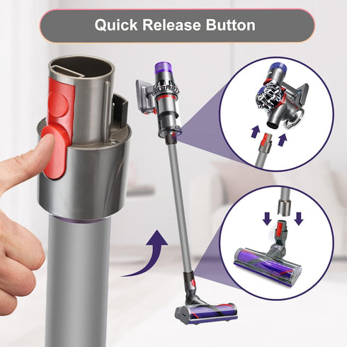 Extension Wand for Dyson Tube, Replacement Parts for Dyson Stick V15 V11 V10 V8 V7 Vacuum Cleaner, Quick Release Wand