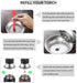 Kollea Butane Torch Lighter, Mini Kitchen Cooking Torch with Fuel Gauge & Continuous Flame Lock, Culinary Blow Torch