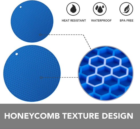Joyhalo Trivets for Hot Dishes - Silicone Pot Holders for Kitchen Countertops, Easy to Wash and Dry