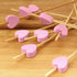 BambooMN 7.1 Inch Pink Heart Bamboo Food and Drink Pick Skewers – 100 Pieces for Catered Events