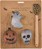 Mud Pie Halloween Baking Set, Skull, 9 1/2" x 8"
