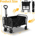 220 LBS Collapsible Folding Wagon Cart with Wheels, Capacity, Lightweight Portable Utility Cart with Flexible Handle