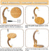 Countertop Giraffe Banana Holder Stand, Bamboo Banana Hanger with Stainless Steel Hook for or Under Cabinet Decorative