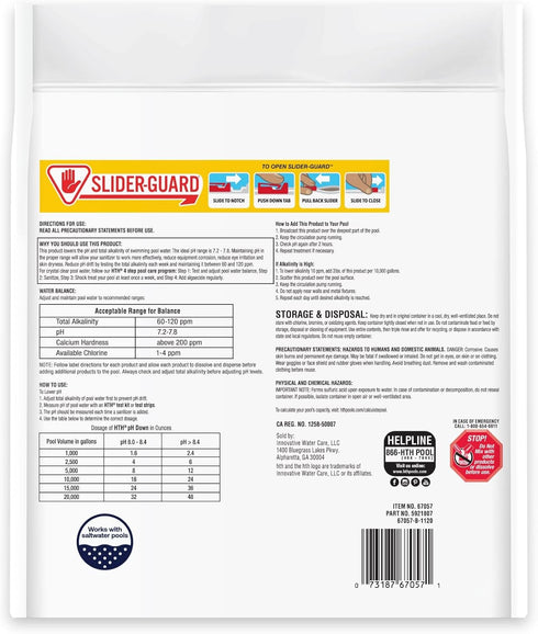 Swimming 5 Lbs HTH Pool Care pH Down, Lowers pH, Pool Chemical