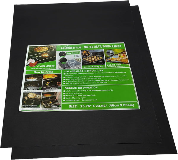 Oven Liners for Electric Oven, Nonstick Reusable Mat, 15.75" X 23.62", Easy to Clean, 2 Pack