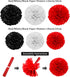 WILLBOND 29 Pcs Red and Black Decorations, Mouse Paper Decoration Fan Pom Pom for Graduation Birthday