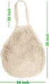 5 Pack Cotton String Shopping Bags, Reusable Washable Grocery Mesh Bags with Long Handle for Produce Storage