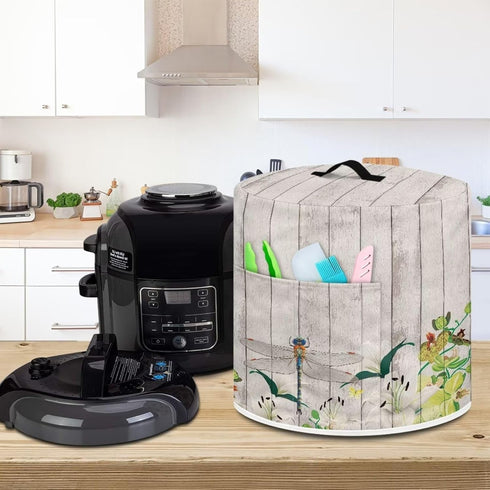 DISNIMO Wood Dragonfly Dust Cover for Electric Pressure Cooker, Insulated Protective Cover